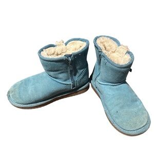 Koolaburra by Ugg Blue Boots with Soft Cream Interior Sz 1
